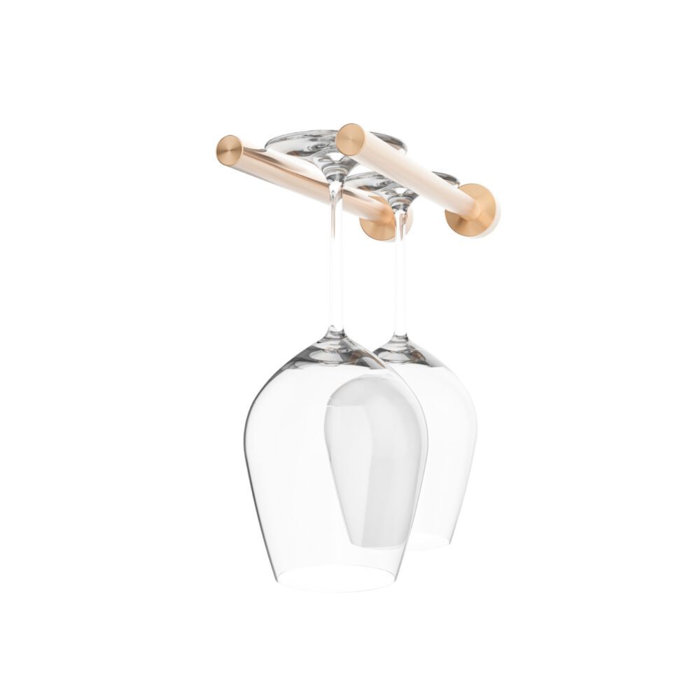 Vino Rails – Stemware Rack in Golden Bronze Drywall (includes Collars)