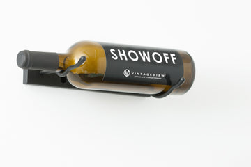 W Series Single (wall mounted metal wine rack) in Left Matte Black