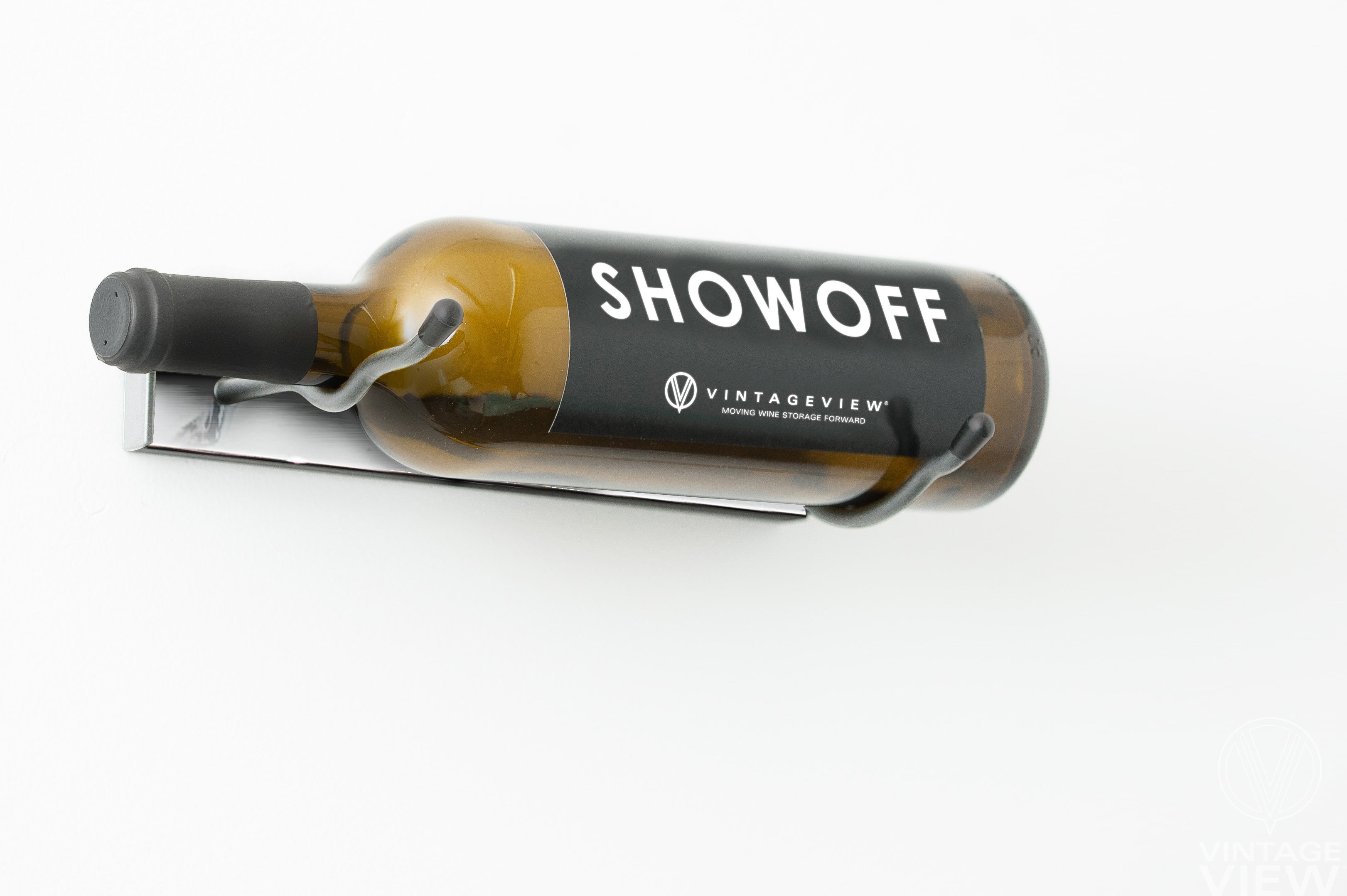 W Series Single (wall mounted metal wine rack) in Left Brushed Nickel