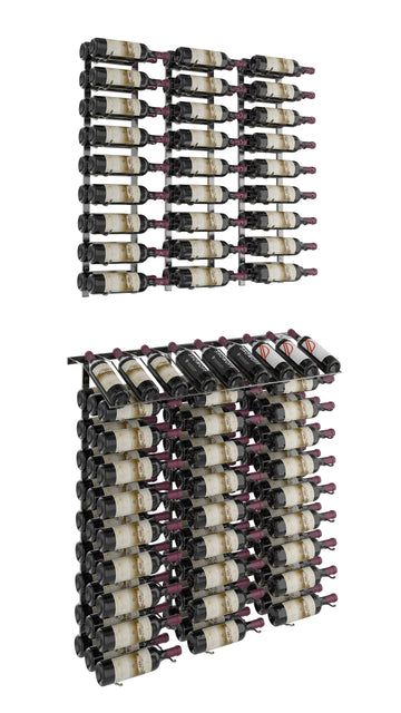 W Series Presentation Row Display (wall mounted metal wine rack kit) in Gunmetal