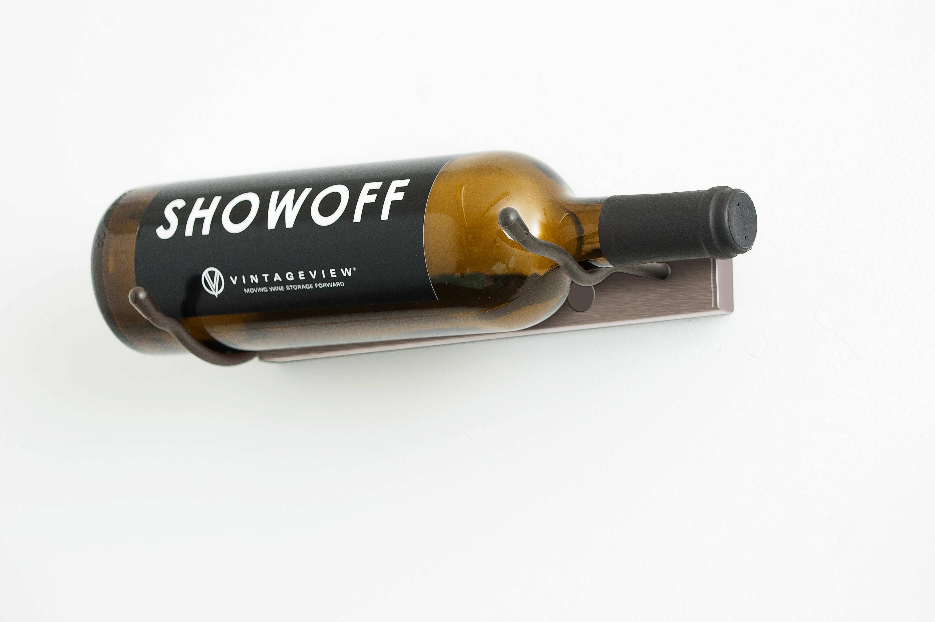 W Series Single (wall mounted metal wine rack) in Right Brushed Nickel