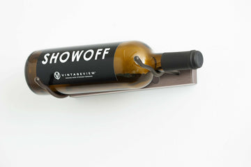 W Series Single (wall mounted metal wine rack) in Right Brushed Nickel