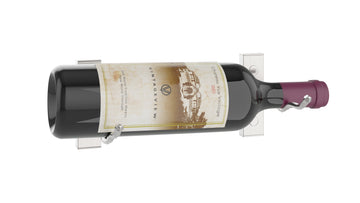 W Series Wine Rack Bottle Height (wall mounted metal wine storage) in 1 Bottle (Single Deep) Brushed Nickel