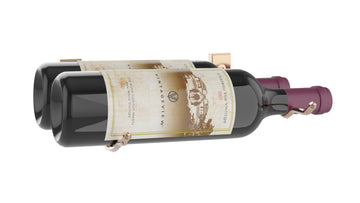 W Series Wine Rack Bottle Height (wall mounted metal wine storage) in 2 Bottles (Double Deep) Golden Bronze