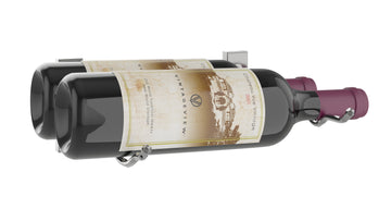 W Series Wine Rack Bottle Height (wall mounted metal wine storage) in 2 Bottles (Double Deep) Gunmetal