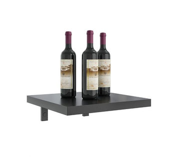 W Series Shelf (wall mounted metal wine rack accessary) in Matte Black 12in (Triple Deep)