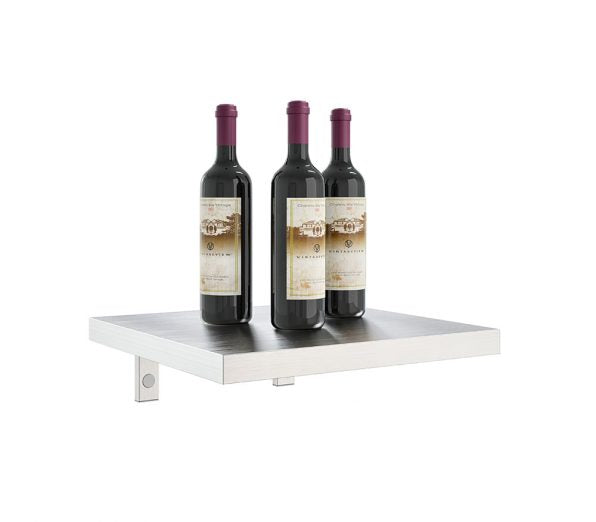 W Series Shelf (wall mounted metal wine rack accessary) in Brushed Nickel 12in (Triple Deep)