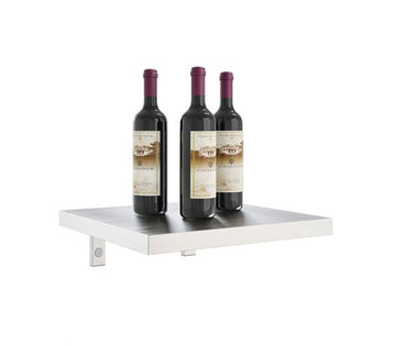 W Series Shelf (wall mounted metal wine rack accessary) in Brushed Nickel 12in (Triple Deep)