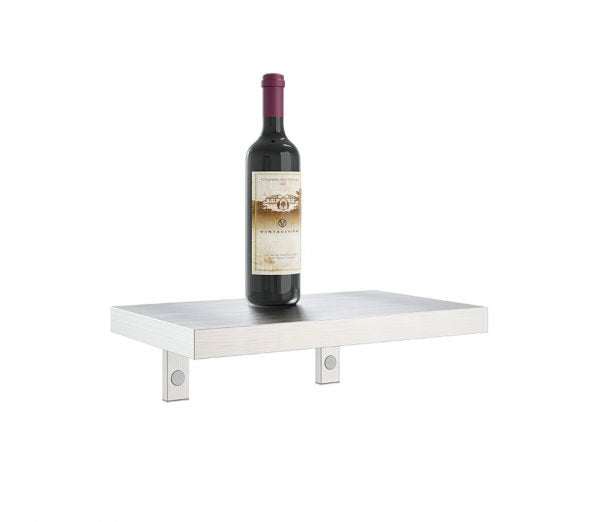 W Series Shelf (wall mounted metal wine rack accessary) in Brushed Nickel 8-1/2in (Double Deep)