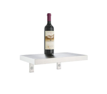 W Series Shelf (wall mounted metal wine rack accessary) in Brushed Nickel 8-1/2in (Double Deep)