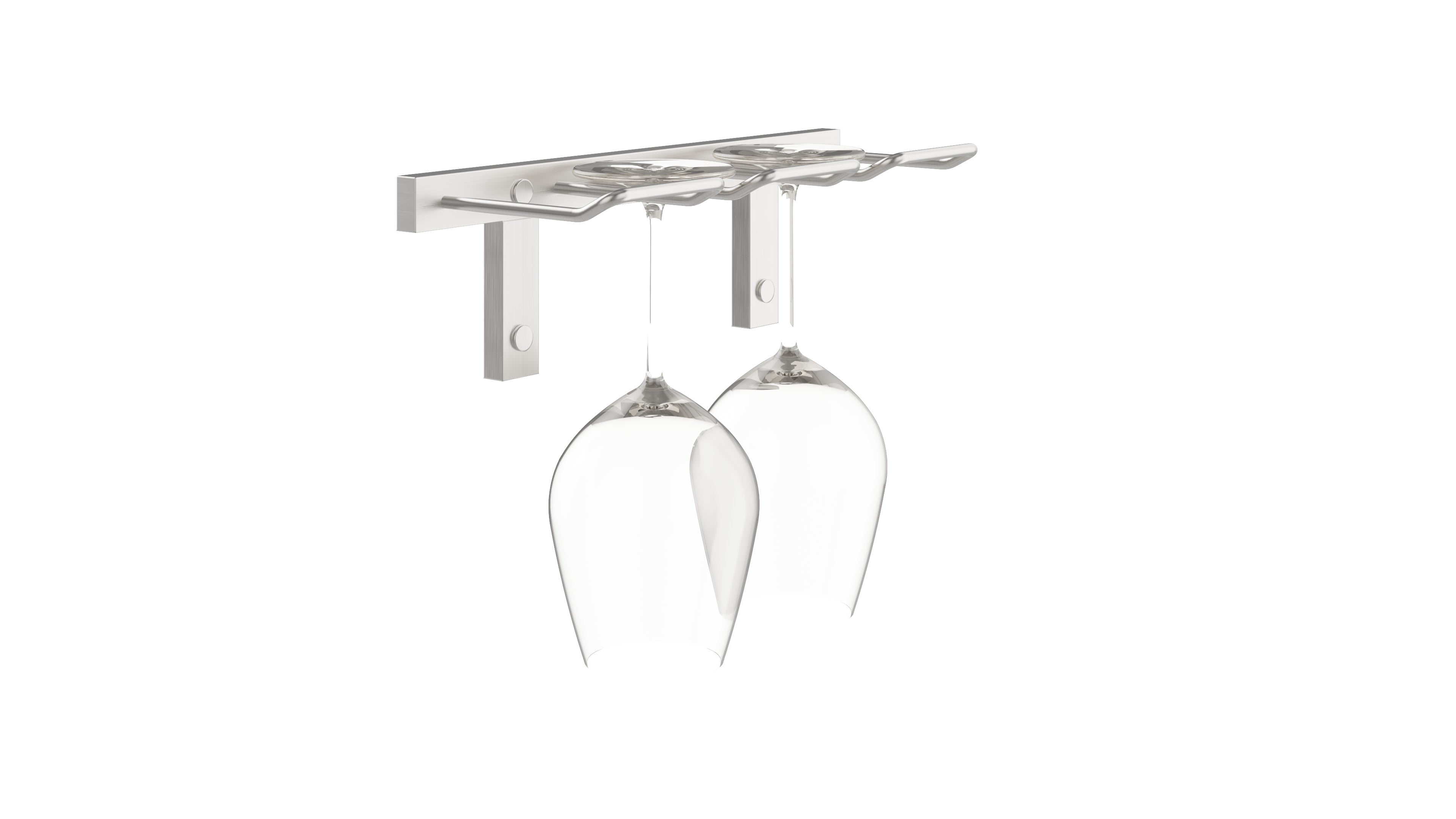 Single Deep Stemware Rack in Brushed Nickel 2 Wine Glasses/Single Deep