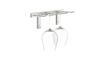 Single Deep Stemware Rack in Brushed Nickel 2 Wine Glasses/Single Deep