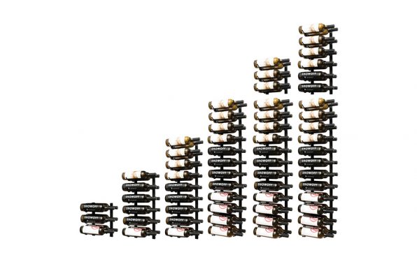 W Series Under the Stairs (wall mounted metal wine rack kit) in 126 Bottles (Double Deep) Matte Black