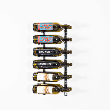 W Series Wine Rack 2 (wall mounted metal wine bottle storage) in 12 Bottles (Double Deep) Chrome Luxe