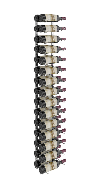 W Series Wine Rack 5 (wall mounted metal wine rack kit) in 30 Bottles (Double Deep) Chrome Luxe