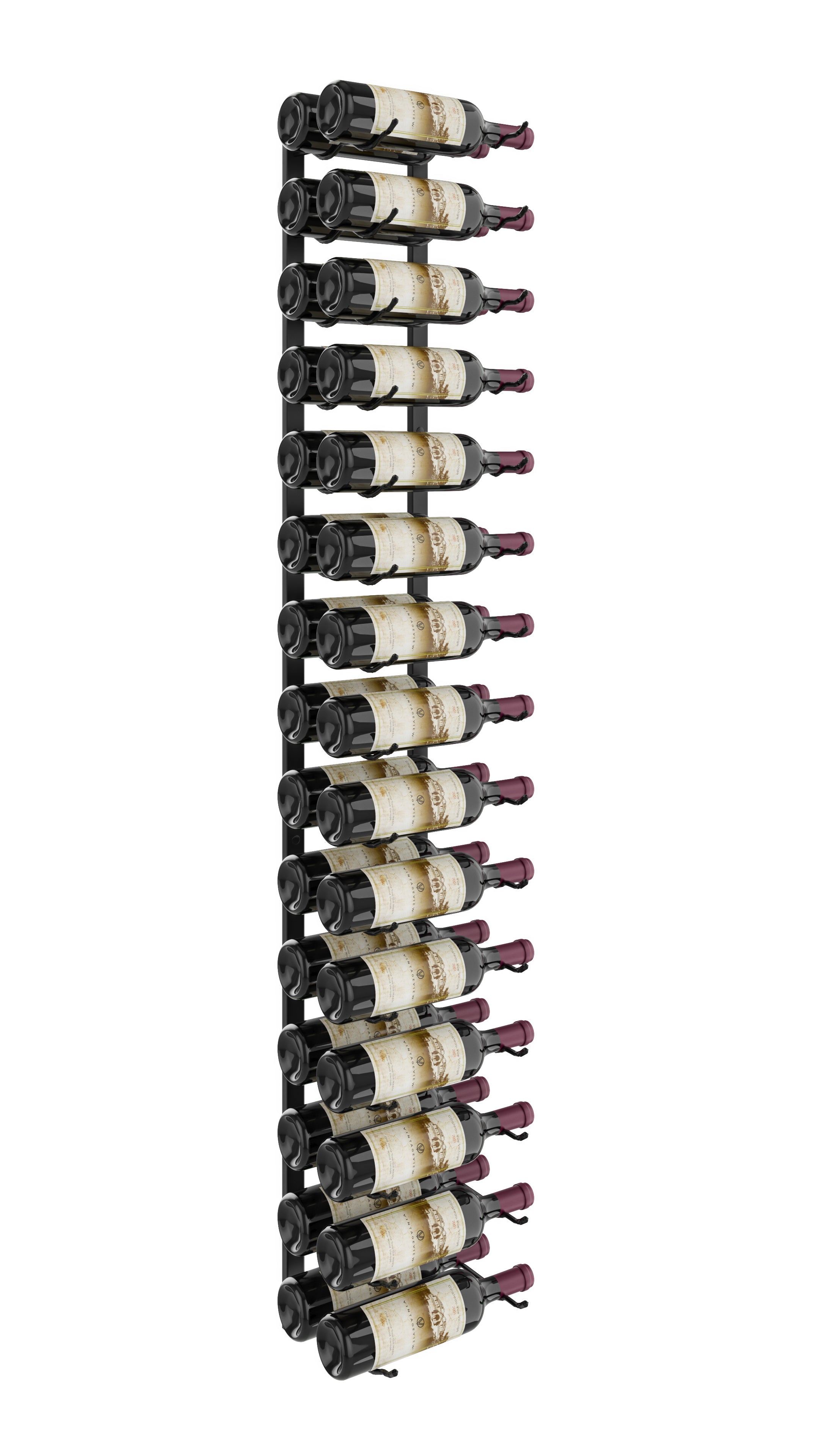 W Series Wine Rack 5 (wall mounted metal wine rack kit) in 30 Bottles (Double Deep) Matte Black