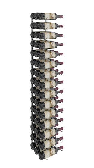 W Series Wine Rack 5 (wall mounted metal wine rack kit) in 45 Bottles (Triple Deep) Chrome Luxe