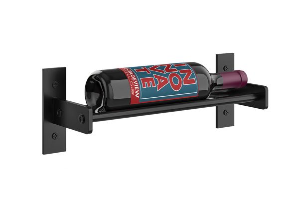 Wine Wall Single Row 1 Column in 1 Bottle (Single Deep) Matte Black/Matte Black