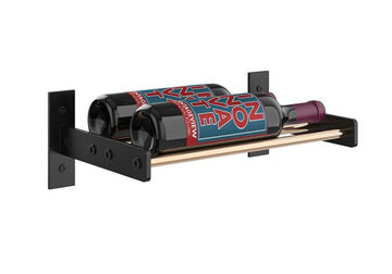 Wine Wall Single Row 1 Column in 2 Bottles (Double Deep) Matte Black/Golden Bronze