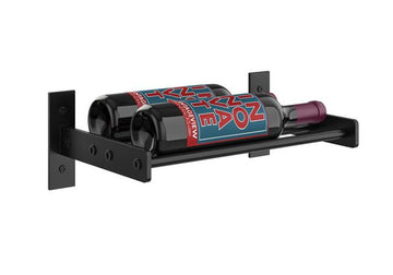Wine Wall Single Row 1 Column in 2 Bottles (Double Deep) Matte Black/Matte Black