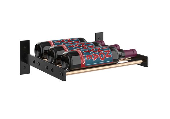 Wine Wall Single Row 1 Column in 3 Bottles (Triple Deep) Matte Black/Golden Bronze