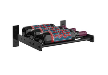 Wine Wall Single Row 1 Column in 3 Bottles (Triple Deep) Matte Black/Matte Black