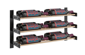 Wine Wall Three Row 2 Column in 12 Bottles (Double Deep) Matte Black/Golden Bronze