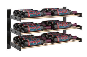 Wine Wall Three Row 2 Column in 18 Bottles (Triple Deep) Matte Black/Golden Bronze