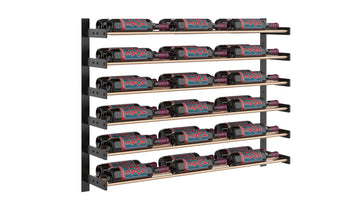 Wine Wall Six Row 3 Column in 36 Bottles (Double Deep) Matte Black/Golden Bronze