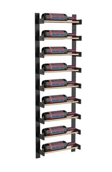 Wine Wall Nine Row 1 Column in 9 Bottles (Single Deep) Matte Black/Golden Bronze
