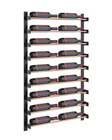 Wine Wall Nine Row 2 Column in 18 Bottles (Single Deep) Matte Black/Golden Bronze