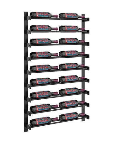 Wine Wall Nine Row 2 Column in 18 Bottles (Single Deep) Matte Black/Matte Black