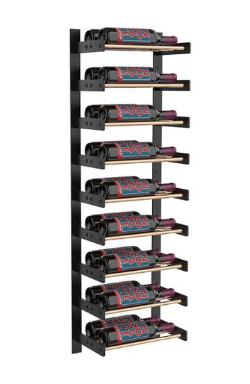 Wine Wall Nine Row 1 Column in 18 Bottles (Double Deep) Matte Black/Golden Bronze