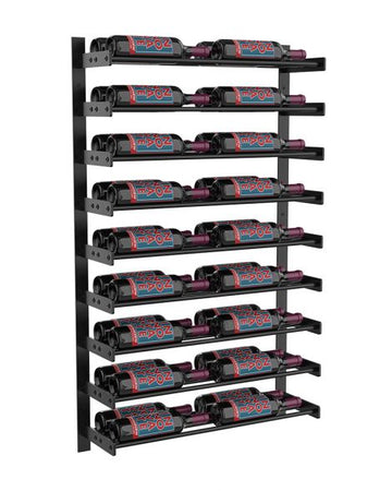 Wine Wall Nine Row 2 Column in 36 Bottles (Double Deep) Matte Black/Matte Black