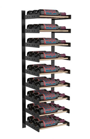 Wine Wall Nine Row 1 Column in 27 Bottles (Triple Deep) Matte Black/Golden Bronze