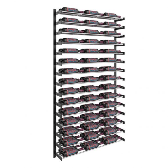 Wine Wall Fifteen Row in 90 Bottles (Double Deep) Matte Black/Chrome
