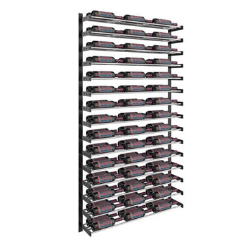 Wine Wall Fifteen Row in 90 Bottles (Double Deep) Matte Black/Chrome