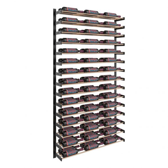 Wine Wall Fifteen Row in 45 Bottles (Single Deep) Matte Black/Golden Bronze