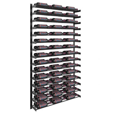 Wine Wall Fifteen Row in 90 Bottles (Double Deep) Matte Black/Matte Black