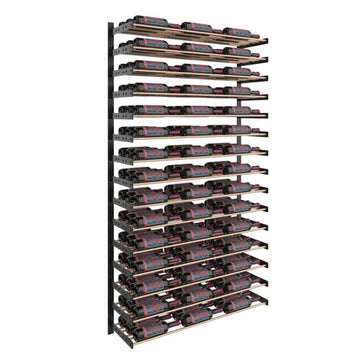 Wine Wall Fifteen Row in 135 Bottles (Triple Deep) Matte Black/Golden Bronze