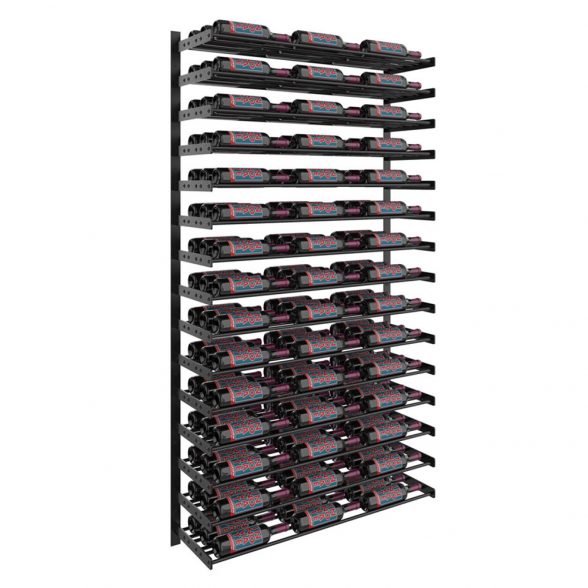 Wine Wall Fifteen Row in 135 Bottles (Triple Deep) Matte Black/Matte Black