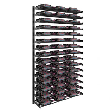 Wine Wall Fifteen Row in 135 Bottles (Triple Deep) Matte Black/Matte Black