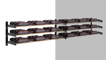 Wine Wall Three Row (Extension Kit) in 27 Bottles (Triple Deep) Matte Black/Golden Bronze Golden Bronze