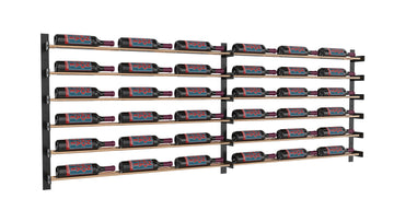 Wine Wall Six Row (Extension Kit) in 18 Bottles (Single Deep) Matte Black/Golden Bronze Golden Bronze