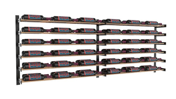 Wine Wall Six Row (Extension Kit) in 36 Bottles (Double Deep) Matte Black/Golden Bronze Golden Bronze