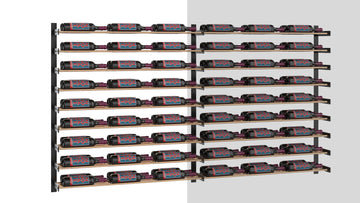 Wine Wall Nine Row (Extension Kit) in 54 Bottles (Extension) Matte Black/Golden Bronze