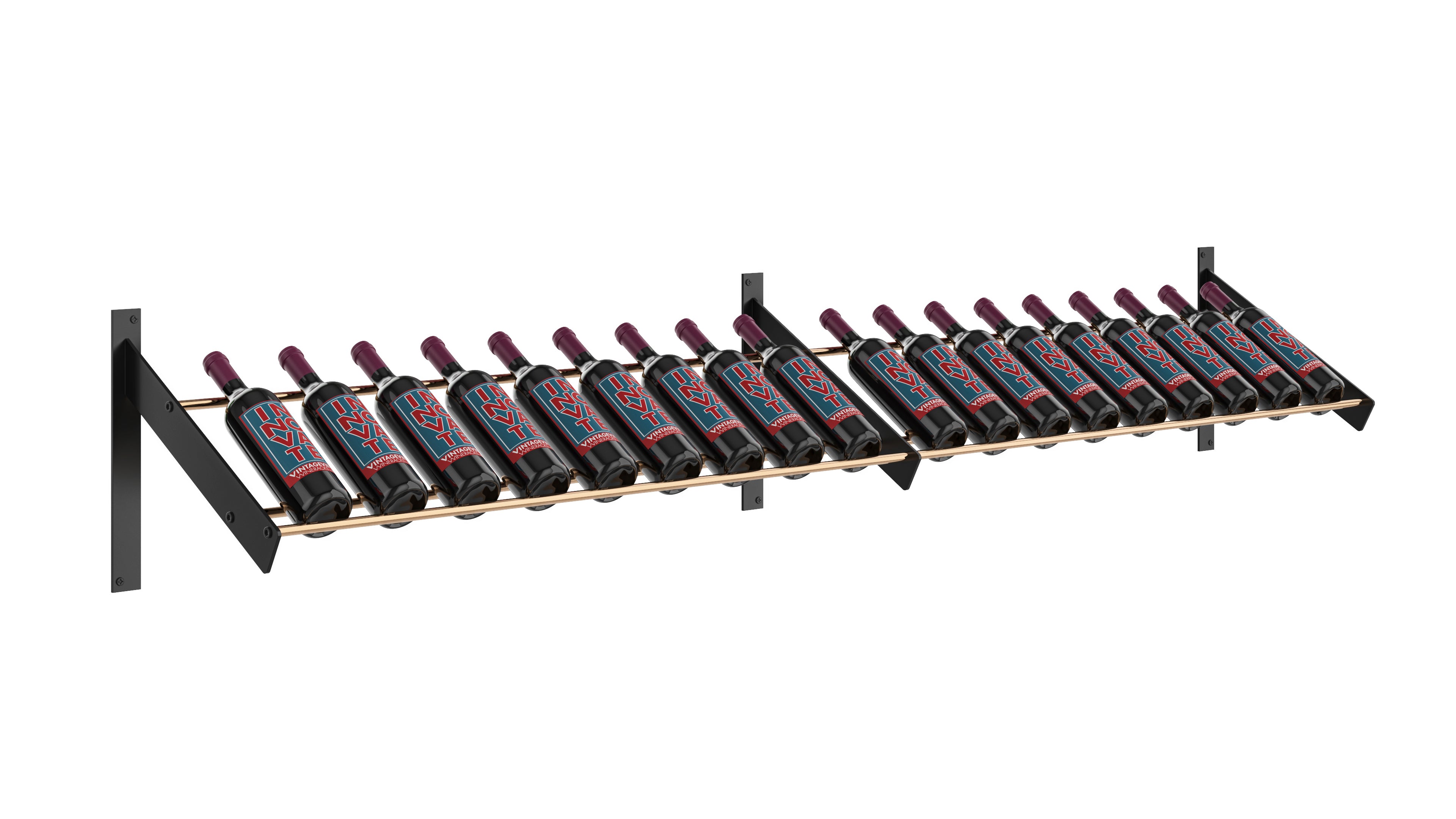 Wine Wall Presentation Row (Extension) in 9 Bottles (Extension) Matte Black/Golden Bronze