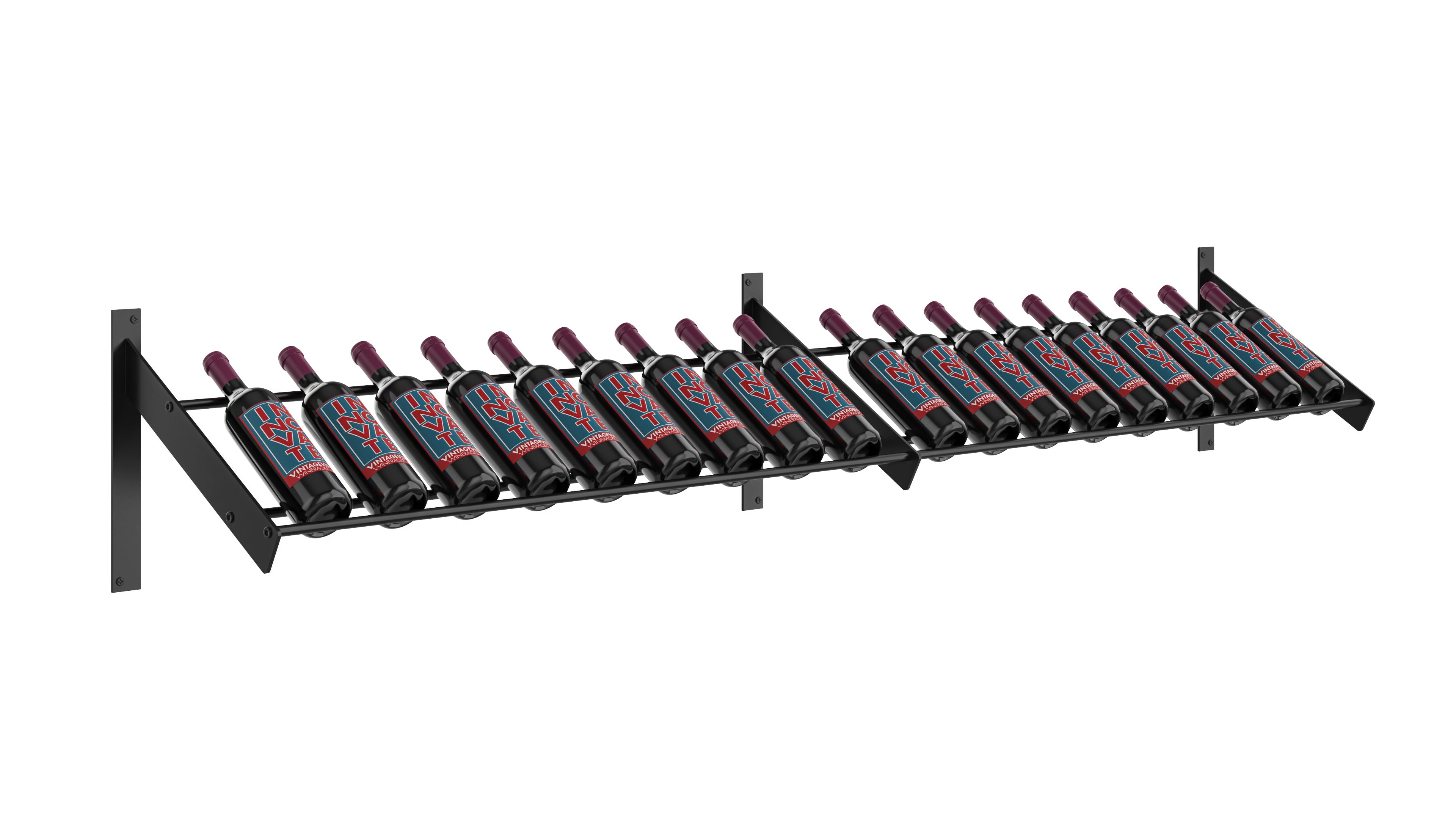 Wine Wall Presentation Row (Extension) in 9 Bottles (Extension) Matte Black/Matte Black