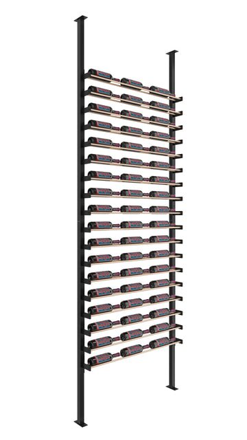 Wine Wall Post Kit Single Side in 54 Bottles (Single Deep) Matte Black/Golden Bronze