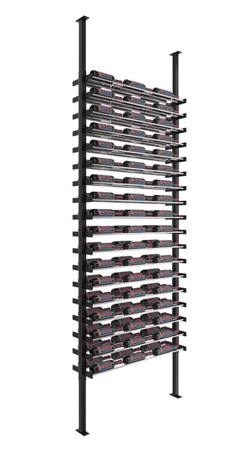 Wine Wall Post Kit Double Side in 108 Bottles (Single, Single) Matte Black/Chrome